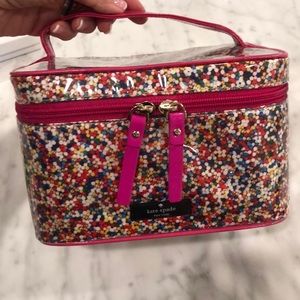 Kate Spade polka dot train case, like new!